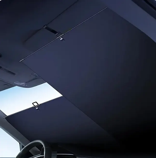 2 Pieces Automatically retract the car front windshield sun visor, foldable car sun visor