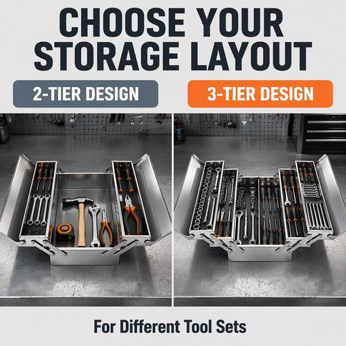 Custom Stainless Steel Waterproof Toolbox Household & Car Tool Storage Box Auto Repair Folding Box Portable Storage