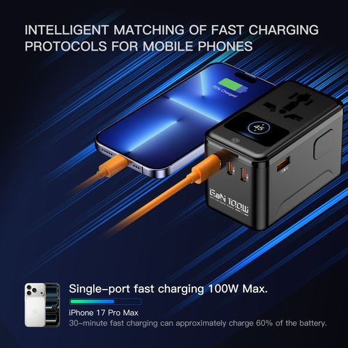 A03D-100W Travel Adapter Super Fast Charging Ulti Plug Universal Travel Adapter