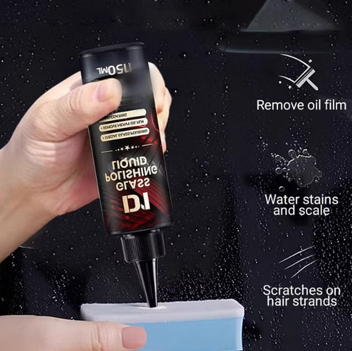 Auto Glass Scratch Care Polishing Fluid（2 bottles） Free sponge + towel