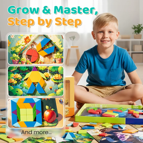 🔥Educational magnetic tangram puzzle for children（250 magnetic tangram pieces）