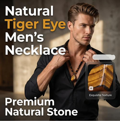 Men's Tiger's Eye Beaded Necklace