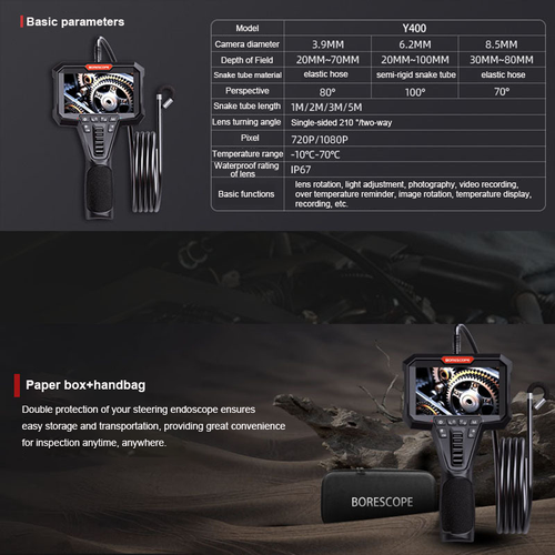 6mm handheld automotive endoscope, high-definition waterproof pipe inspection instrument