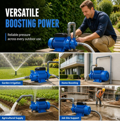 Self-Priming Pressure Pump – Cast Iron + Aluminum – Thermally Protected Motor
