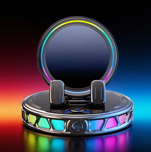 RGB Electric Car Phone Mount with Wireless Charging – Auto-Clamping & 15W Fast Charge ⚡