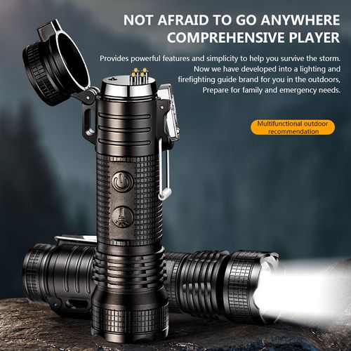 Double arc lighter high-powered flashlight