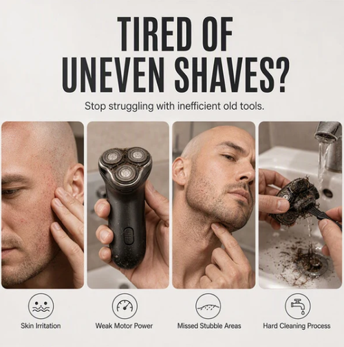 2-in-1 Smart Electric Bald Head Shaver and Beard Trimmer with Digital Display