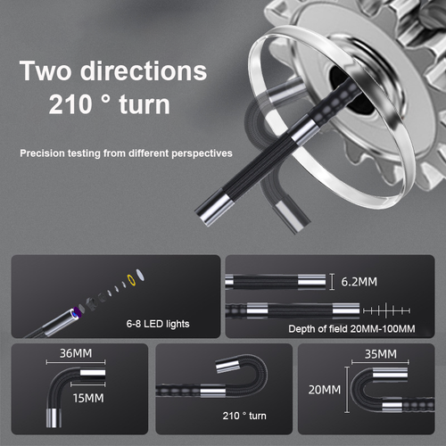 6mm handheld automotive endoscope, high-definition waterproof pipe inspection instrument