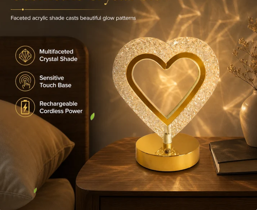 Crystal Geometric Night Light – Touch Control, 3D Refraction Glow & Rechargeable – Bedroom Atmosphere Lamp 🌙