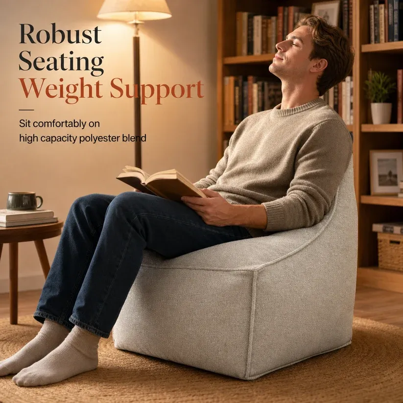 Storage Stool Cover: Fill with Clothes, 100kg Support, Wide Zipper, Washable, 50x50x20cm
