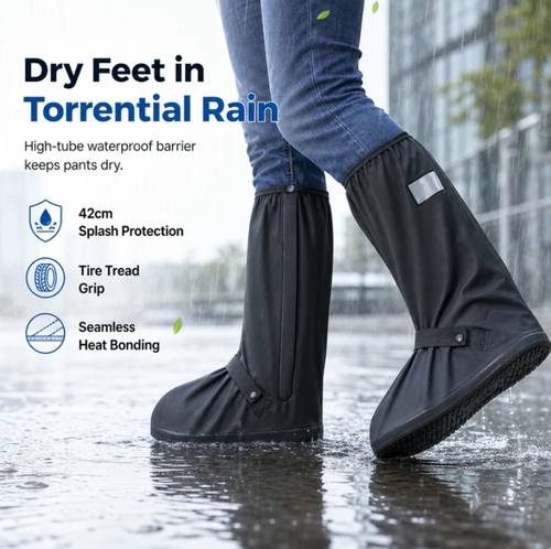 Waterproof High-Top Silicone Rain Shoe Covers