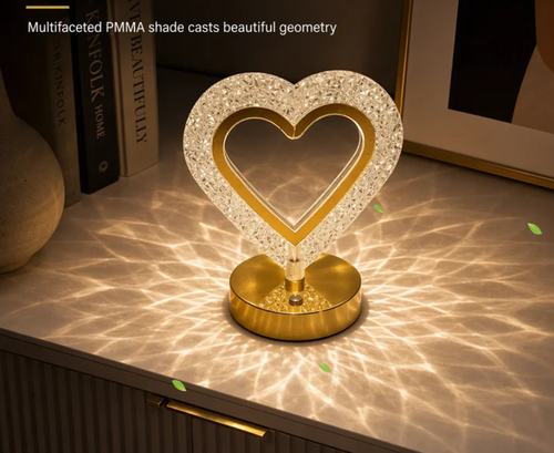 Crystal Geometric Night Light – Touch Control, 3D Refraction Glow & Rechargeable – Bedroom Atmosphere Lamp 🌙