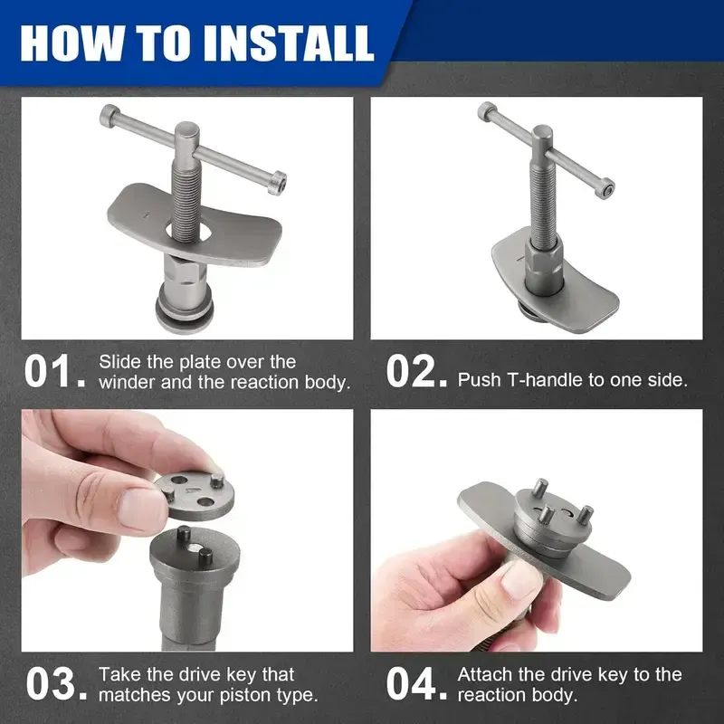 22 Pcs Universal Pad Press Removal Compressor Reset Wind Back Compression Repair Set Piston Rewind Kit Disc Brake Caliper Tool