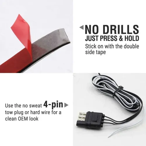 150cm Triple Row LED Tailgate Light Strip Brake Reverse Signal Light