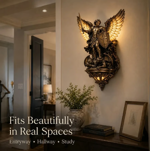 st. Michael GuardianAngel Wall Light
