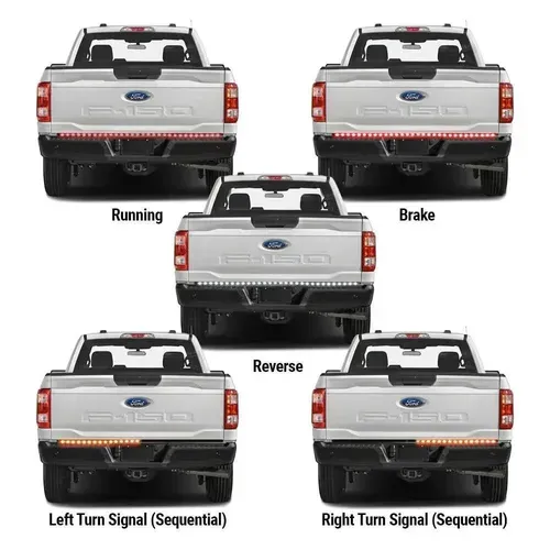 150cm Triple Row LED Tailgate Light Strip Brake Reverse Signal Light
