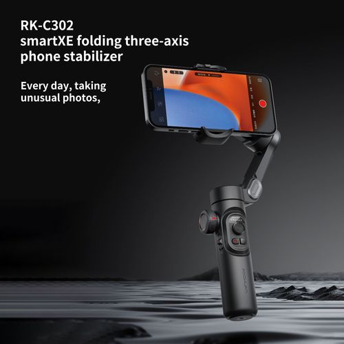 RK-C302 Smart XE Folding 3-Axis Phone Stabilizer for Android Face Tracking Tiktok Vlog Smart XE Phone with Fill Light