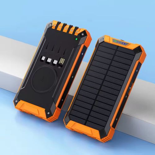 Wireless Solar Charging 20000mAh High Capacity Outdoor Mobile Power Bank Type-C USB Outputs for