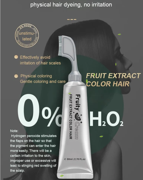 3pcFruit Essence Hair Dyeing Comb – Cream & Comb in One, No-Mix Plant Formula