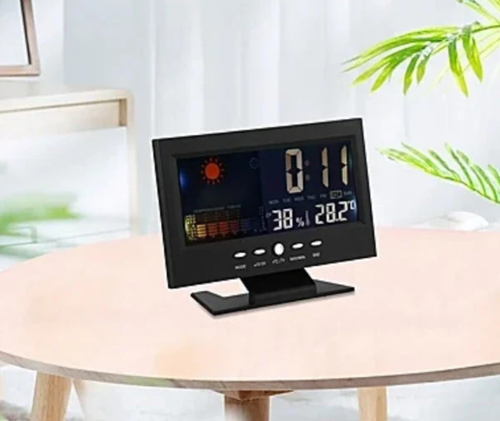 🌡️ ✨ Digital LED Weather Station - Temperature & Humidity Monitor with Forecast Display & Table Alarm Clock