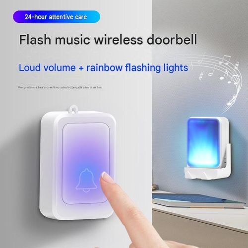 Wireless remote control doorbell with sound and light, no need for electricity