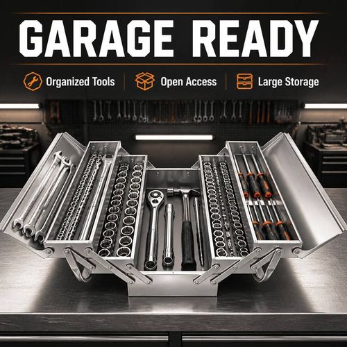 Custom Stainless Steel Waterproof Toolbox Household & Car Tool Storage Box Auto Repair Folding Box Portable Storage