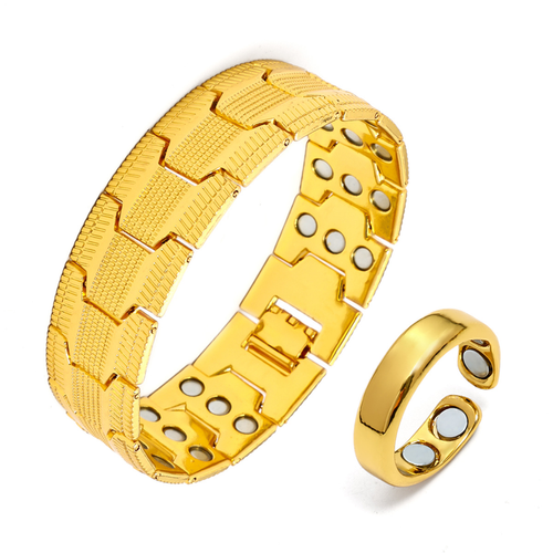 Red Copper Magnetic Bracelet, Fashionable Retro Red Copper Cross Double-Row Magnet, Men's Gift