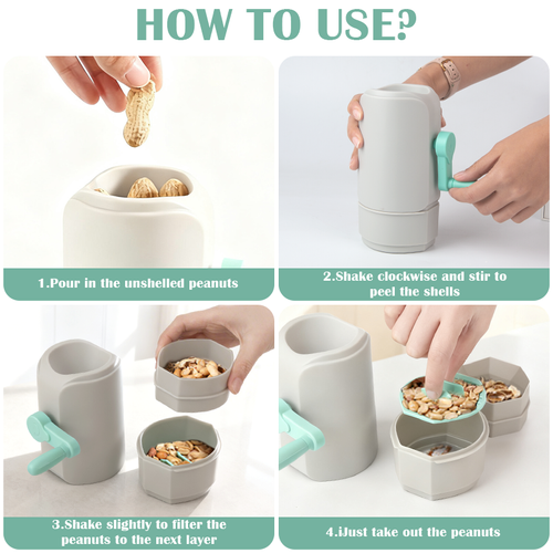 2024 New Household Peanut Sheller: Manual Shelling Machine for Raw & Roasted Peanuts, Pistachio & Nut Cracker, Easy-to-Operate Kitchen Gadget for Home Use...