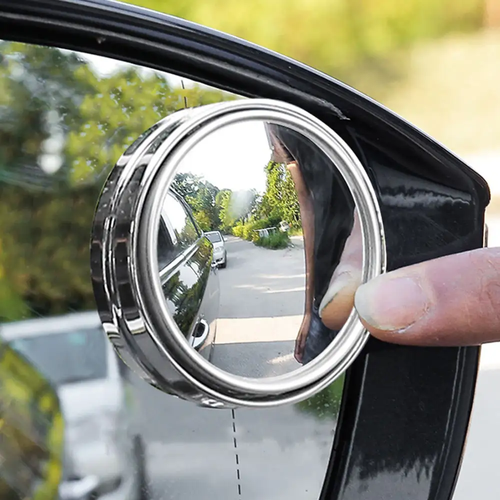 2 - piece set safety driving 360 - degree rotating car rearview small round mirror, large - vision reversing mini wide - angle blind - spot mirror, HD glass frameless convex car blind - spot auxiliary mirror for vehicles