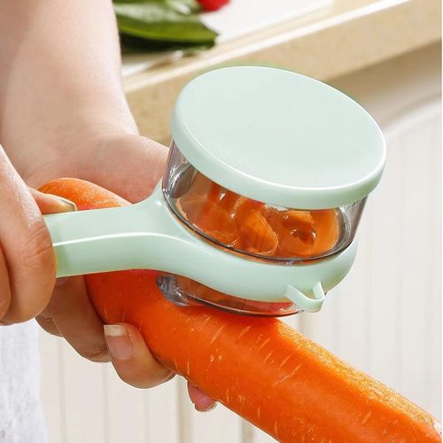 Multifunctional Stainless Steel Fruit and Vegetable Peeler for Home Kitchen - Manual Peeler with Storage Box to Prevent Splashing, Suitable for Peeling Potatoes and Melons