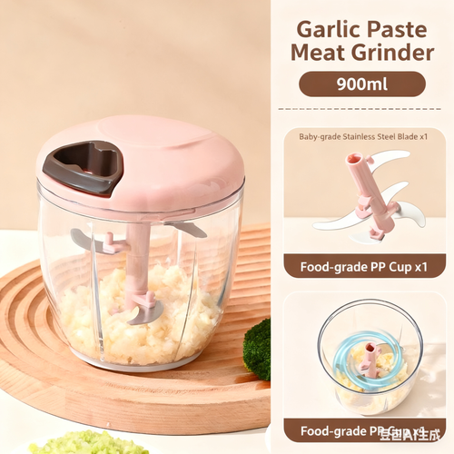 Household Multifunctional Kitchen Tool Set: Manual Garlic Puller, Garlic Press, Garlic Masher, Garlic Puree Chopper, Vegetable Cutter, Meat Grinder, and Baby Food Cooking Gadget