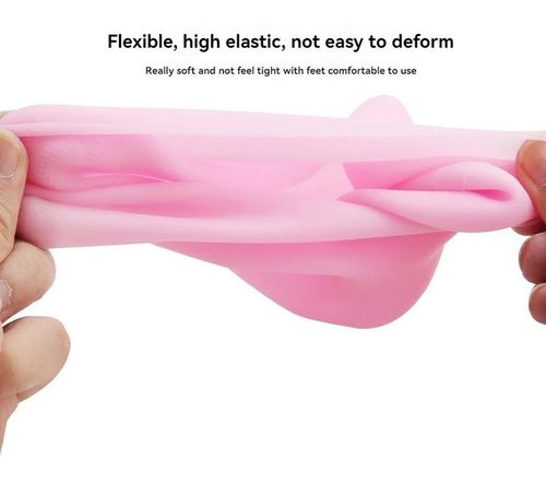 Pink Silicone Moisturizing Gel Socks (Buy 1 Get 5 Free)  Full-Foot Spa Pedicure for Dry Cracked Feet, Exfoliating & Moisturizing Foot Care Socks for Men & Women