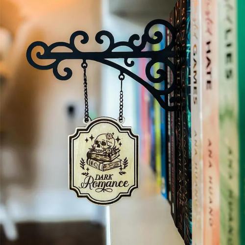 Wooden Craft Book Tavern Sign Bookmark Dividers for Home & Living Room Decoration - Metal Book Genre Separators with Civilization-Inspired Design
