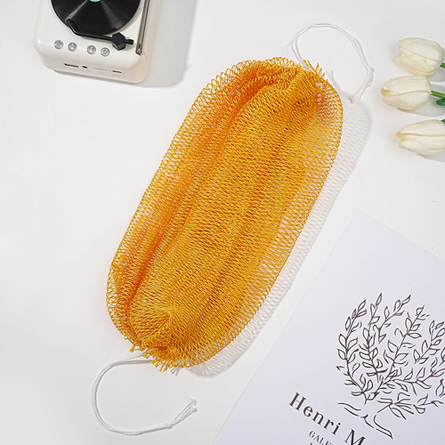 African Bath Mesh Sponge, Nylon Material, with Thick Ropes on Both Sides, Suitable for Washing Back, Feet and Legs, Smoothens Skin & Exfoliates, Air-Dries Naturally Without Retaining Water, A Bath Essential for Deep Cleaning