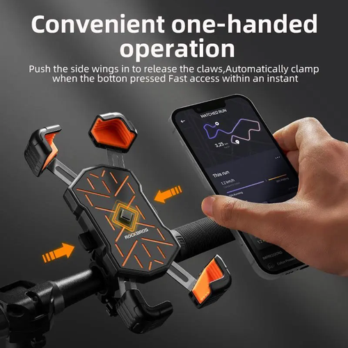 Universal Phone Holder for Bicycles Electric Bikes Motorcycles, Four - Claw Fixed & Anti - Shake, Fits 4.5'' - 7.1'' Phones, 360° Rotatable + Quick - Release Handlebar Clamp