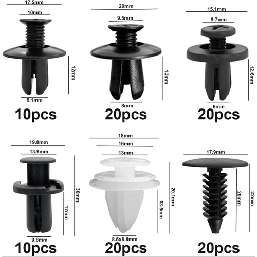 Assorted Auto Fasteners: 100PCS Boxed Set with 6-inch Screwdriver & Aircraft Box, for Bumpers, Fenders, Door Panels, Motorcycle Covers & More, Including Expansion Screws