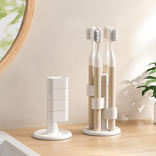 Multifunctional Rotating Storage Rack - Pen Makeup Brush Organizer, Compartmentalized Desktop Cosmetic Holder & Bathroom Toothbrush Stand, Wholesale Available