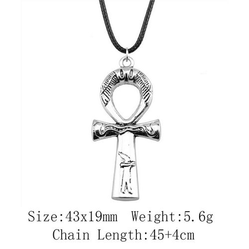 What You See Is What You Get: 43x19mm Ankh (Key of Life) Cross Rope Chain Necklace, Vintage Stainless Steel Material