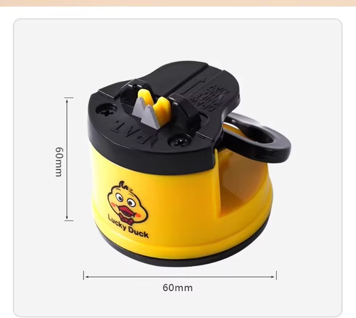 Little Yellow Duck Multifunctional Knife Sharpener: Mini Suction Cup Double-Sided Whetstone for Kitchen Knives & Scissors, a Household Grinding Tool – Buy One Get One Free!