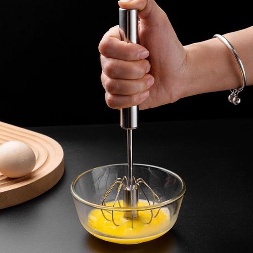 Stainless Steel Semi-Automatic Egg Beater Baking Set, Household Manual Press-Type Cream and Egg Mixer