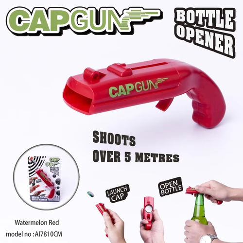 Creative catapult bottle openers come in shapes like toy cap guns, sniper rifles, and pistols. They serve as affordable kitchenware, party toys, and bar tools, suitable for opening beer and other types of drinks.