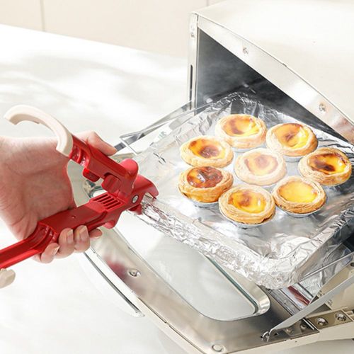 2-in-1 Silicone Anti-scalding Bowl Clip Tool - Anti-slip Plate Lifter, Food Tongs, Bowl Plate Casserole Gripper, Classic Red + Beige, Multifunctional Kitchen Anti-scalding Tool