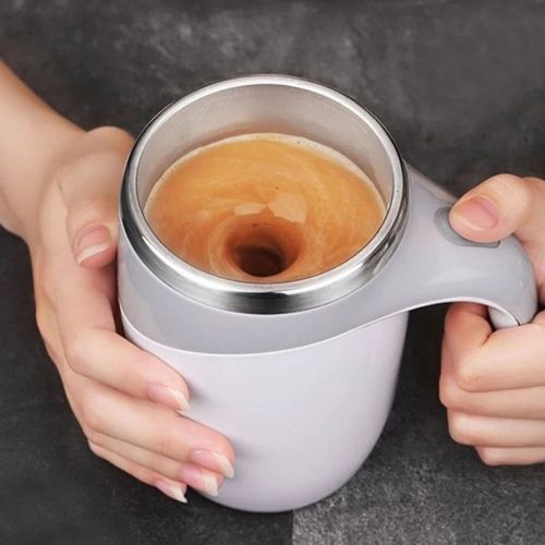 2025 Upgraded Automatic Self-Stirring 304 Stainless Steel Coffee Mug: USB Rechargeable, High-Speed Mixing, Modern Design with Stirring Button, 380ML for Home & Office, Lazy-Friendly Viral Fitness Essential