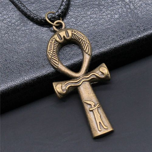 What You See Is What You Get: 43x19mm Ankh (Key of Life) Cross Rope Chain Necklace, Vintage Stainless Steel Material