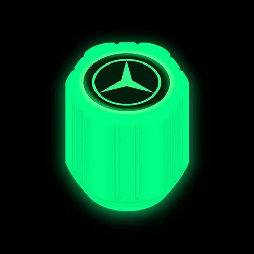 Universal Luminous Tyre Valve Caps Set (4 Pcs): New Glow-in-Dark Air Valve Covers for Benz, Cars, Electric Vehicles, Motorcycles, Customizable with Logo, ABS Material