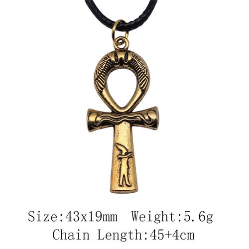 What You See Is What You Get: 43x19mm Ankh (Key of Life) Cross Rope Chain Necklace, Vintage Stainless Steel Material
