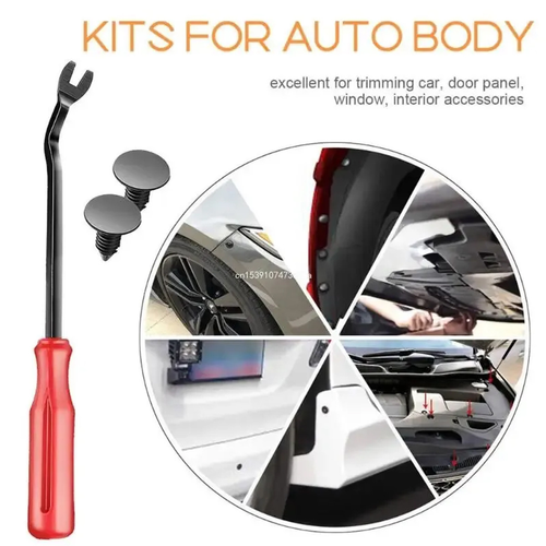 Assorted Auto Fasteners: 100PCS Boxed Set with 6-inch Screwdriver & Aircraft Box, for Bumpers, Fenders, Door Panels, Motorcycle Covers & More, Including Expansion Screws