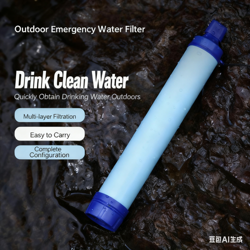 Portable Outdoor Water Purification Straw for Camping, Emergency & Survival – Personal Direct-Drinking Water Filter for Travel