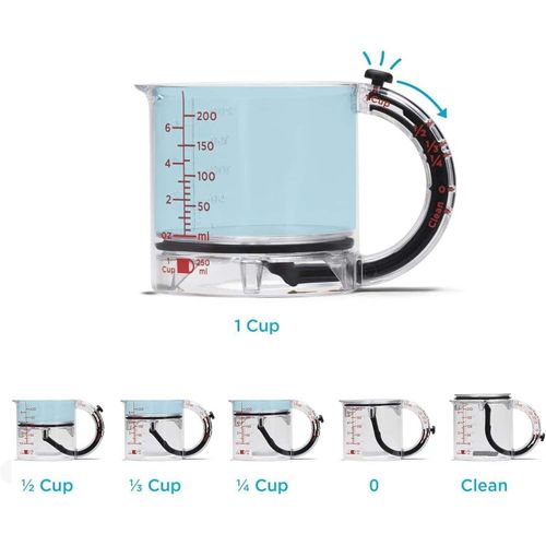 All-in-One Adjustable Measuring Cup - 4-in-1 Multifunctional Measuring Cup for Baking & Cooking, Easy to Clean, Precise Measurement