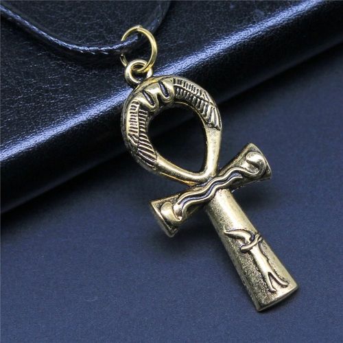 What You See Is What You Get: 43x19mm Ankh (Key of Life) Cross Rope Chain Necklace, Vintage Stainless Steel Material